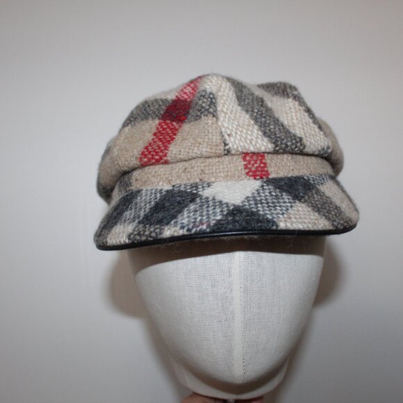 Burberry Nova Check Nova Plaid Newsboy Cap Hat 100% Wool L main image 8